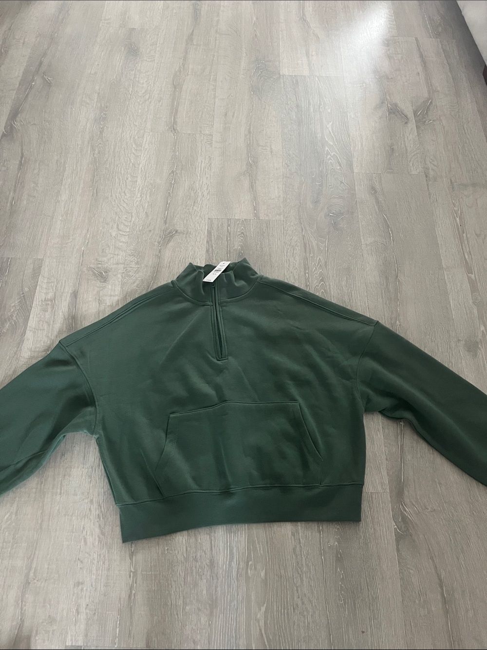 Men's Forest Green Quarter-Zip Pullover Sweater